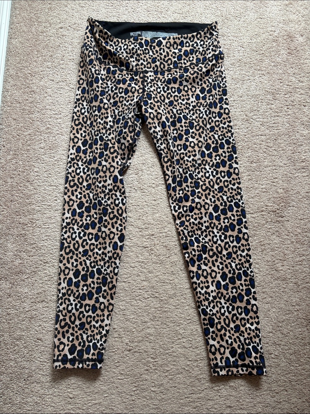 Victoria's Secret Leopard-Print Leggings in Tan and Black and Blue